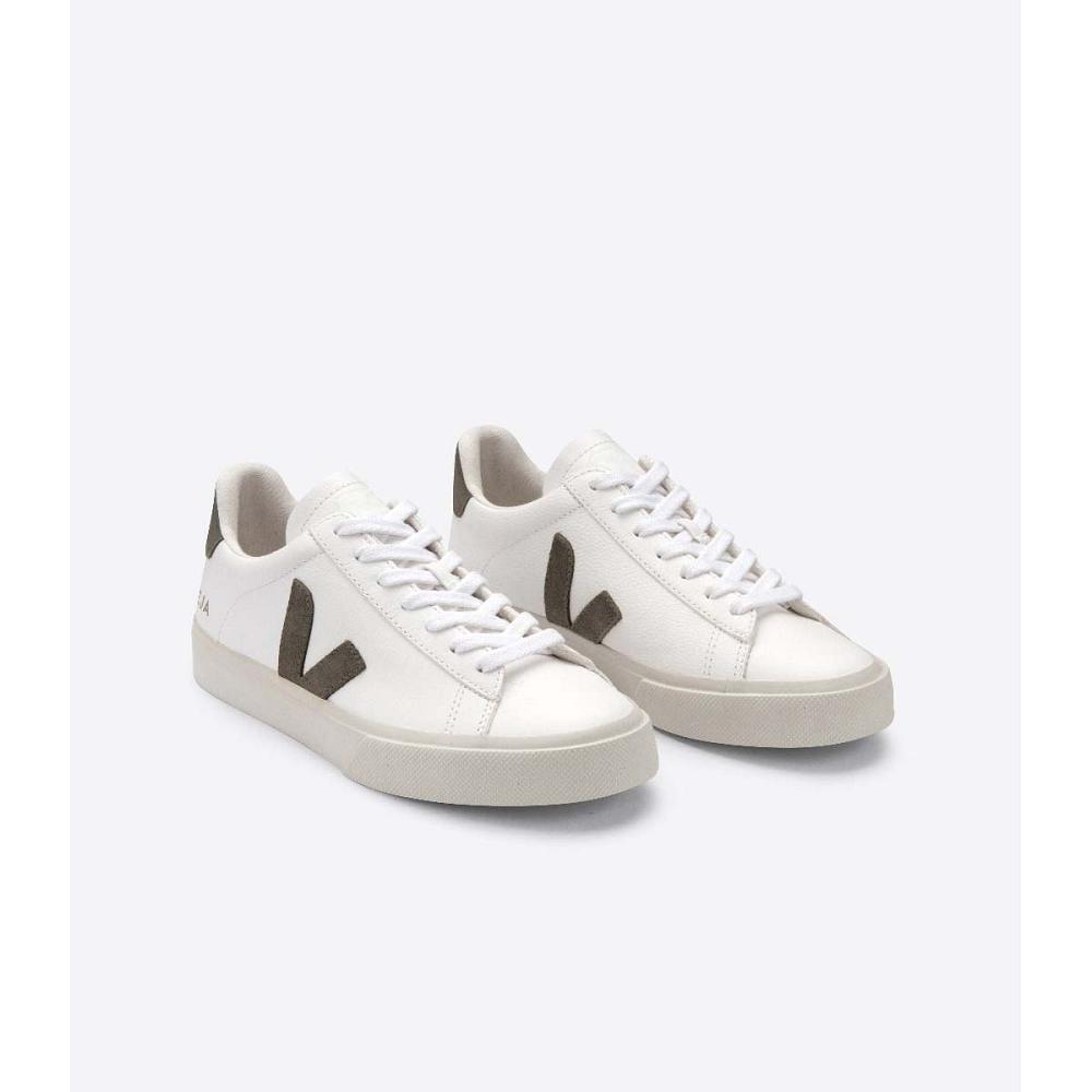 Women's Veja CAMPO CHROMEFREE Low Tops Sneakers White/Khaki | ZA 593KOR